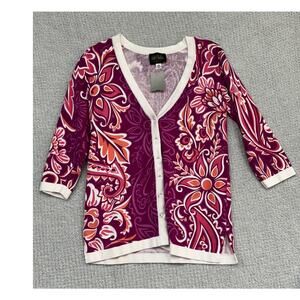 Bob Mackie Women's Purple Pink 3/4 Sleeve Top Size XXS #64233